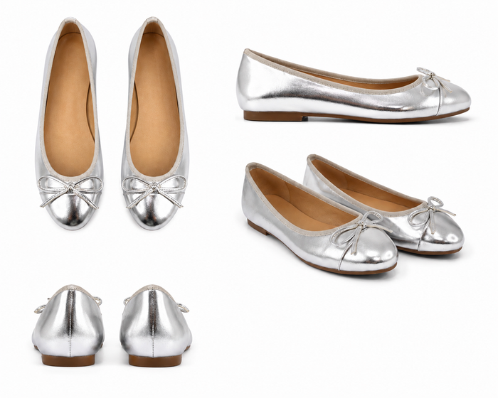 Silver Spence Ballet Flat