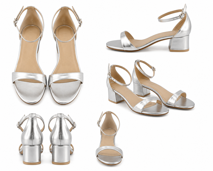 Micaela Silver Mid Heel