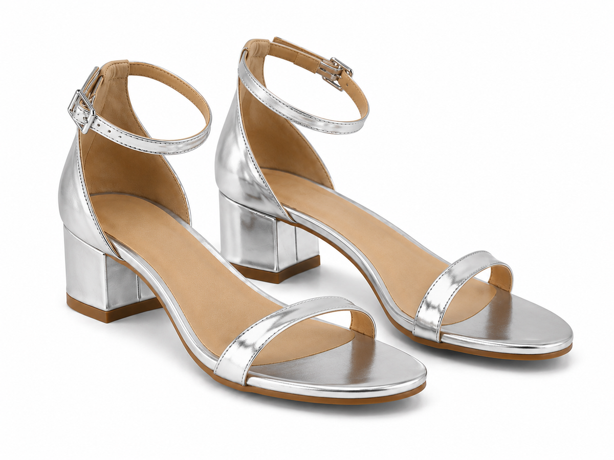 Micaela Silver Mid Heel