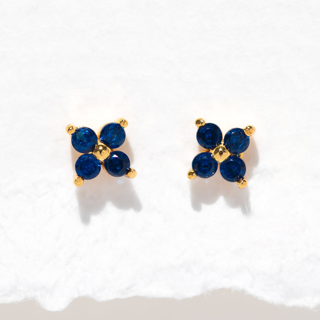 Tiny Sapphire Cluster Studs
