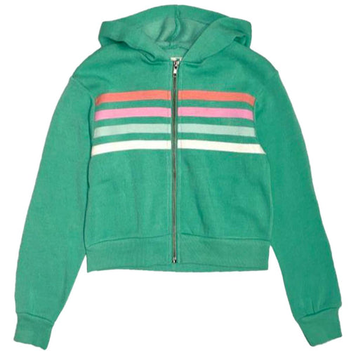 Surfer Cropped Hoodie With Stripes