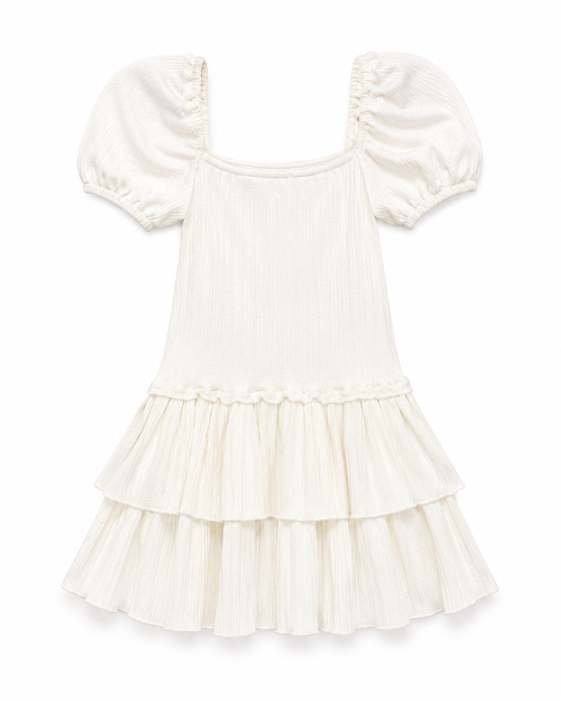 Quinn Winter White Braided Rib Dress