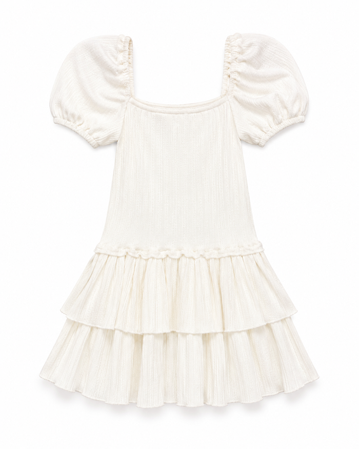 Quinn Winter White Braided Rib Dress