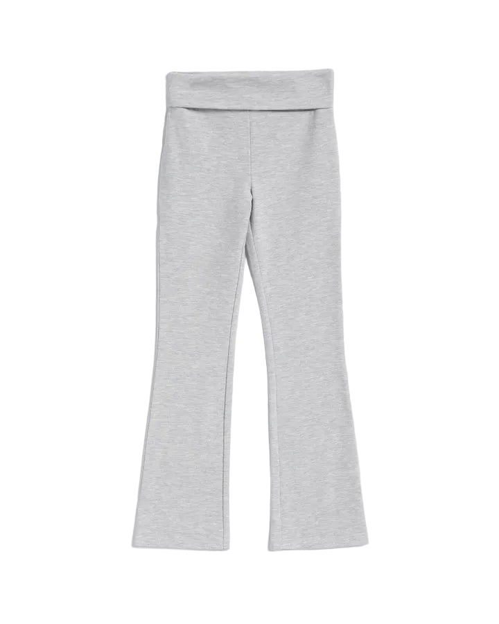 Roll Over Flare Legging-Heather Grey & Inkwell Navy