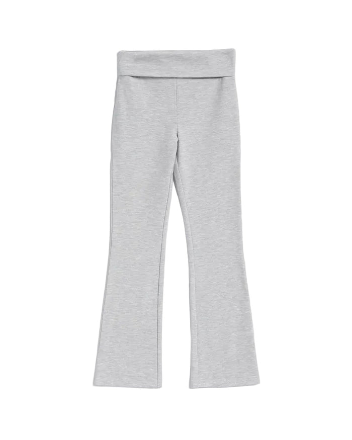 Roll Over Flare Legging-Heather Grey & Inkwell Navy