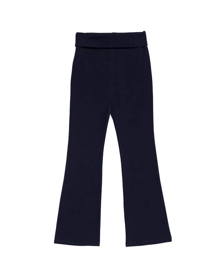 Roll Over Flare Legging-Heather Grey & Inkwell Navy