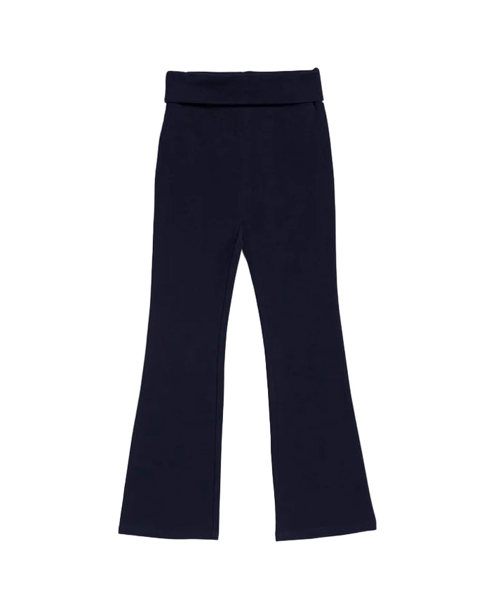 Roll Over Flare Legging-Heather Grey & Inkwell Navy