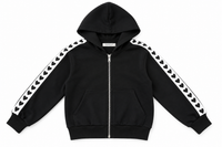 Side Stripe Heart Zip Hoodie