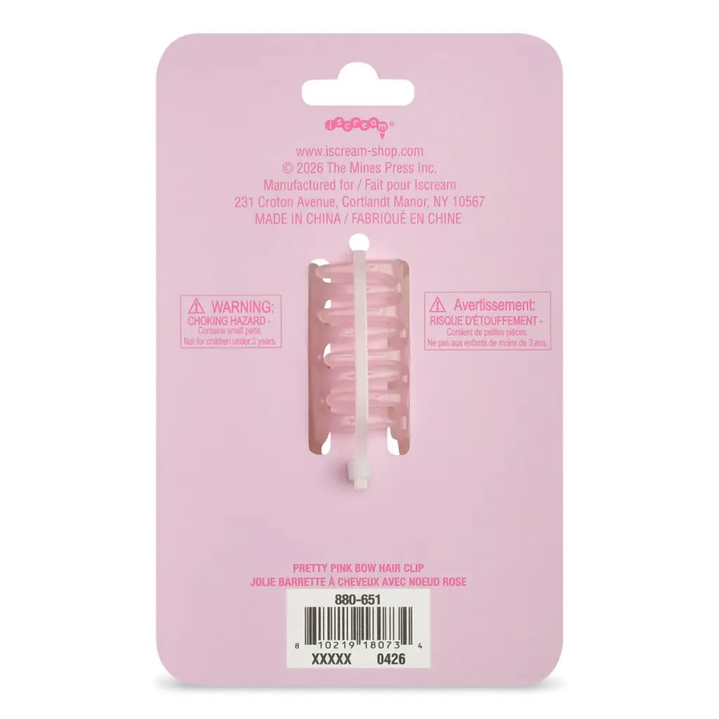 Iscream Pretty Pink Bow Hair Clip
