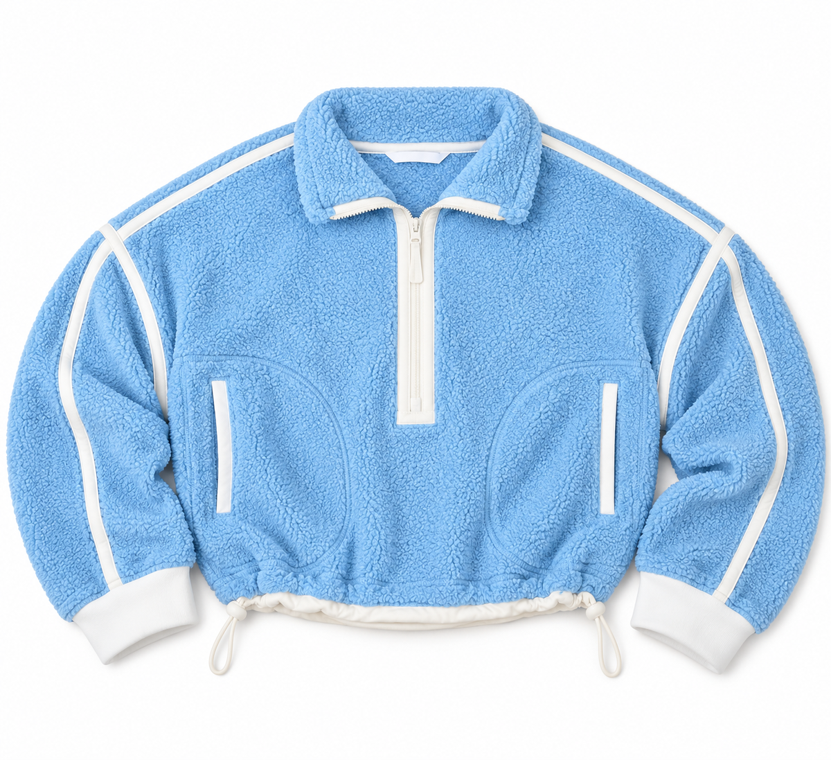 Iscream 1/2 Zip Blue & White Sherpa Pullover