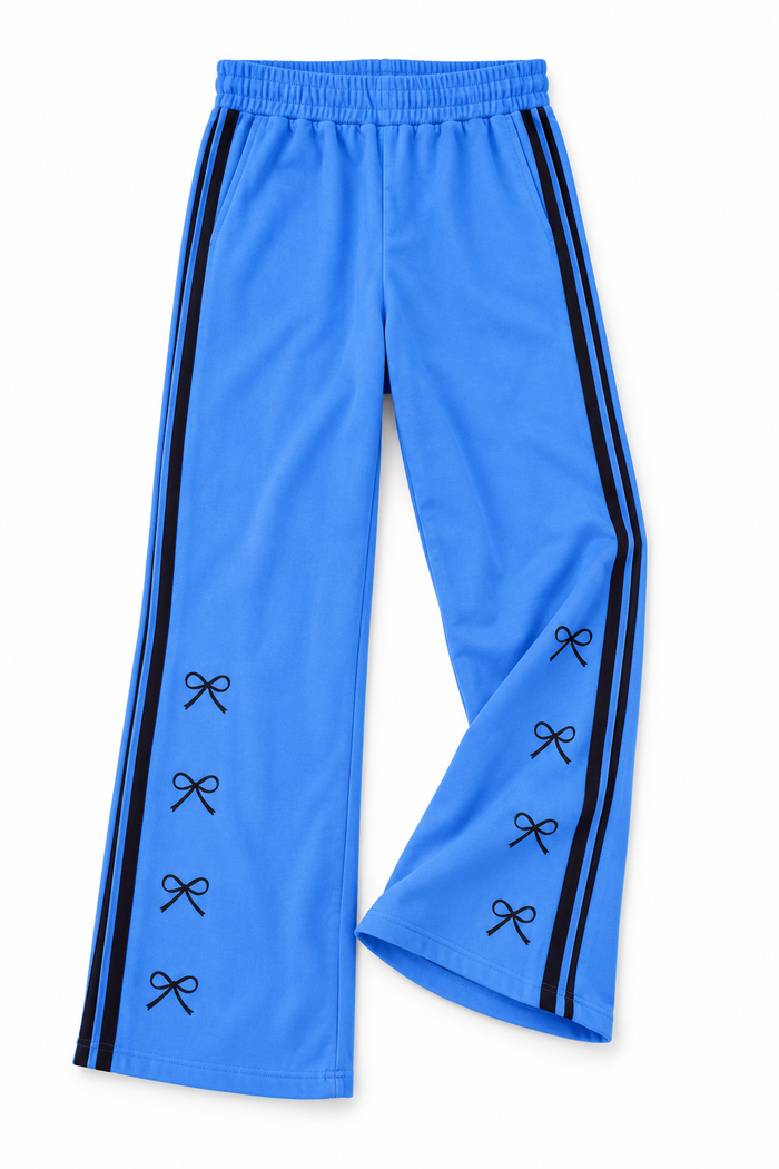 Bow Stripe Wide Leg Pants