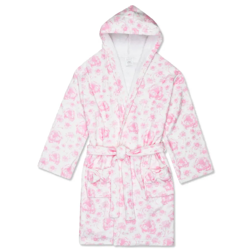 Iscream Pretty Pink Toile Hooded Plush Robe