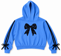 Bow Stripe Boxy Crop Hoodie