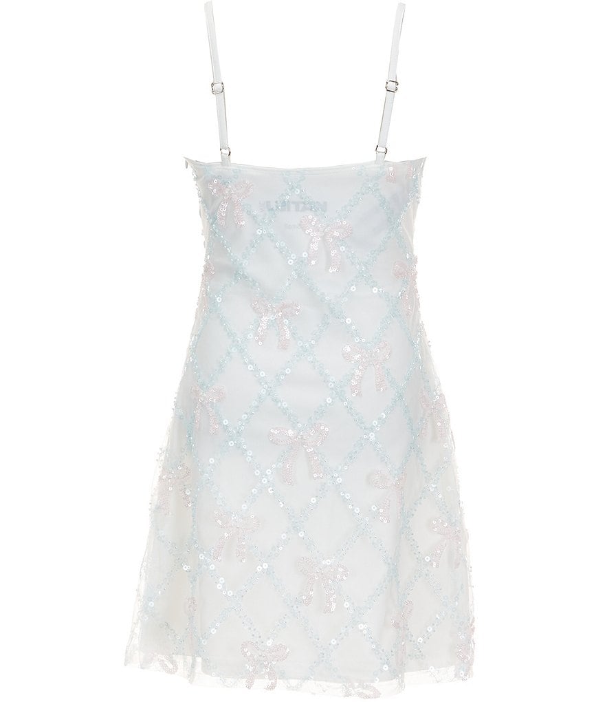 Etta Sequin Lattice Bow Dress