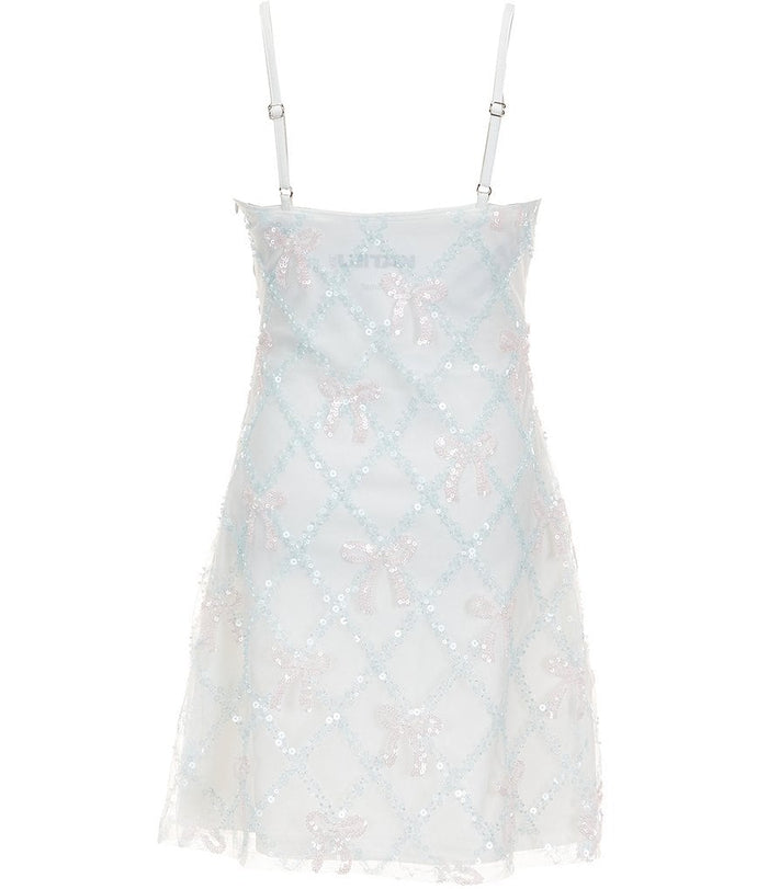 Etta Sequin Lattice Bow Dress