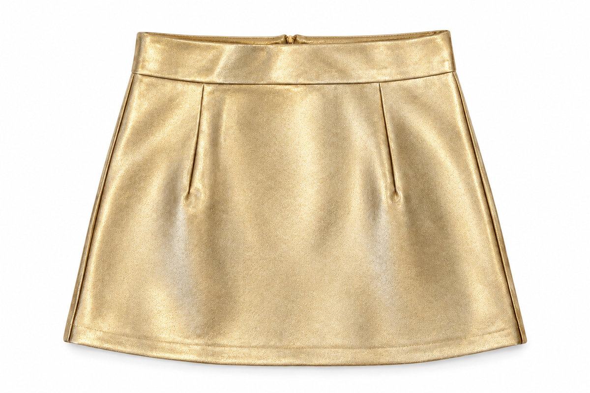 Twinkle Gold Metallic Mini Skirt