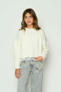 Tween Reid Lace Trim Sweater