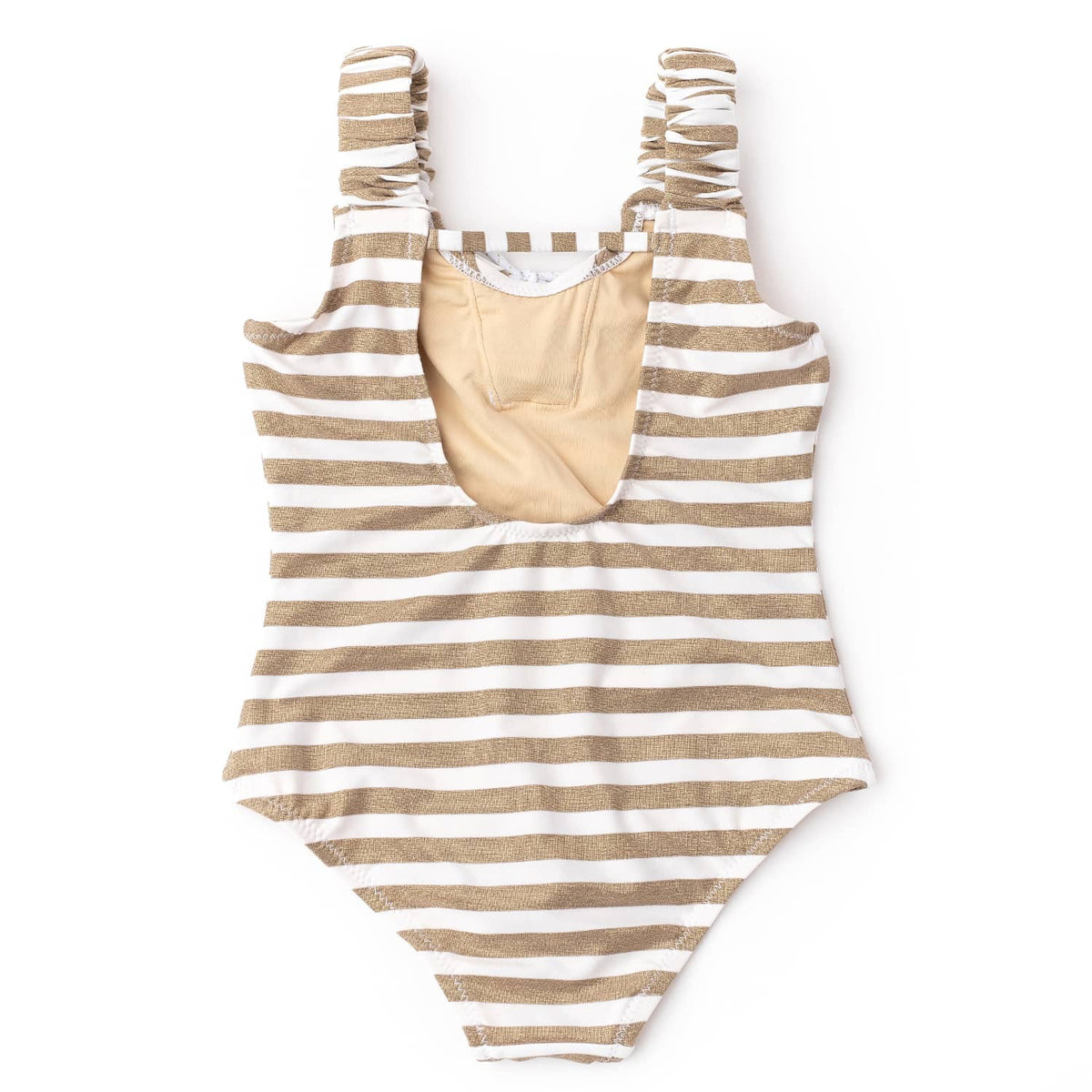 Gold Stripe Shimmer Lace Up One Piece