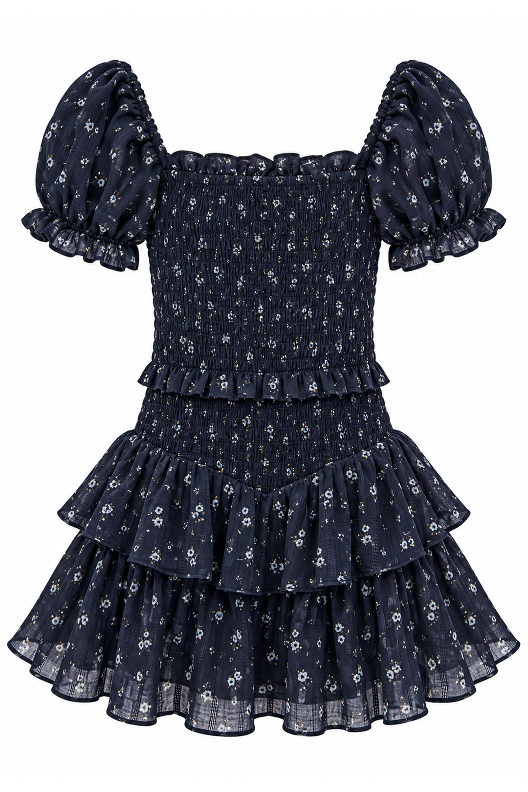 Tween Lainey Dress-Evening Blue Garden Bloom