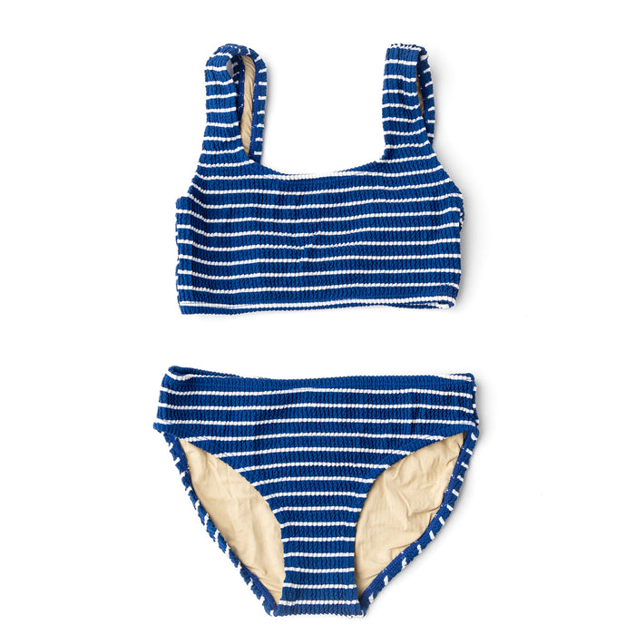 Navy Stripe Crinkle Two Piece