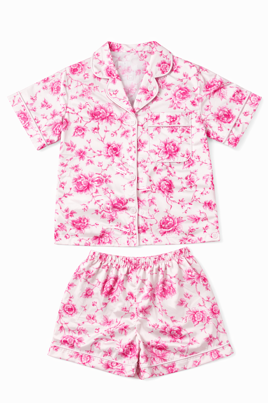 Pink Floral Silky Lounge Set