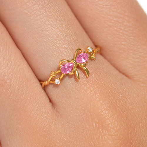 Pretty In Pink Bow Ring