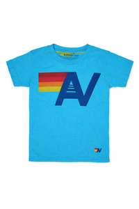 Aviator Nation Logo Tee-Neon Pink, Neon Blue