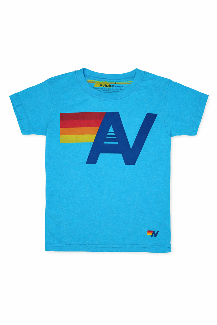 Aviator Nation Logo Tee-Neon Pink, Neon Blue