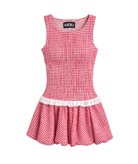 Tween Girls Joslyn Dress-Red Gingham