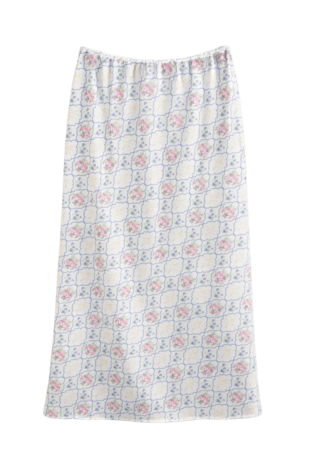 Floral patterned skirt on a white background