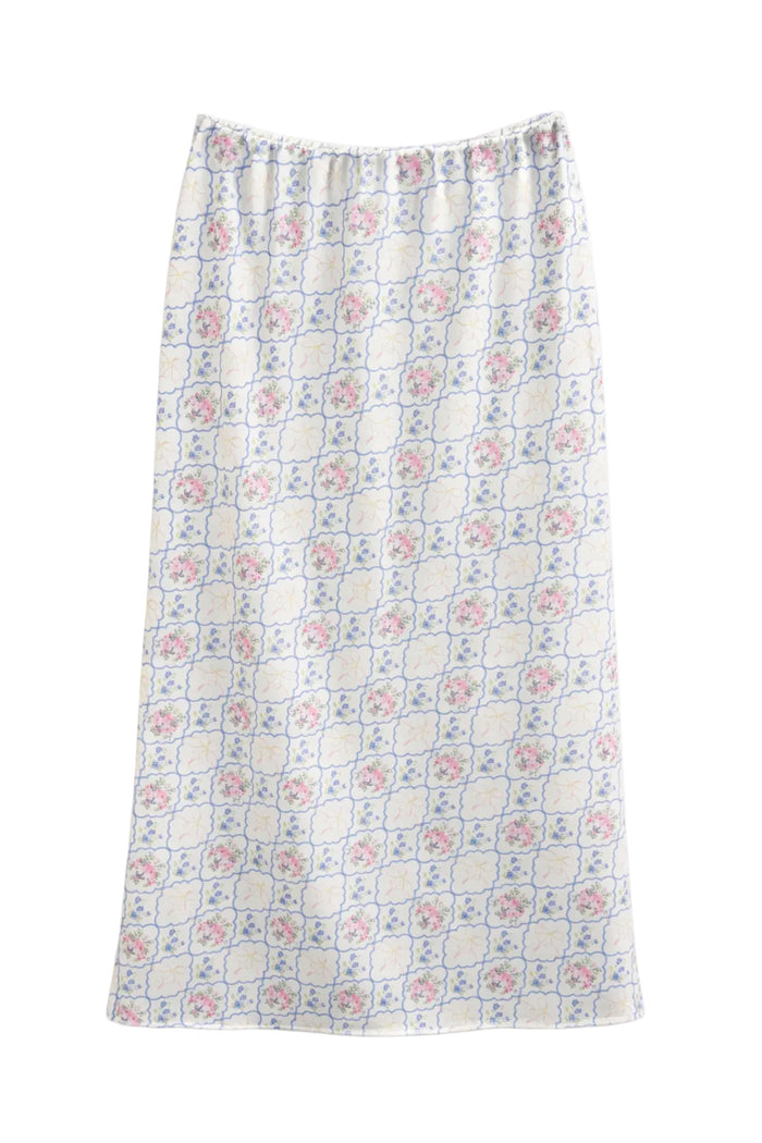 Floral patterned skirt on a white background