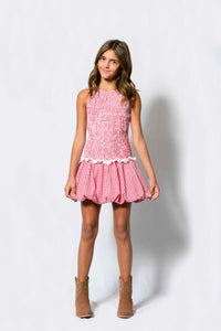 Tween Girls Joslyn Dress-Red Gingham
