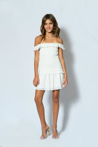 Tween White Eyelet Fitz Dress