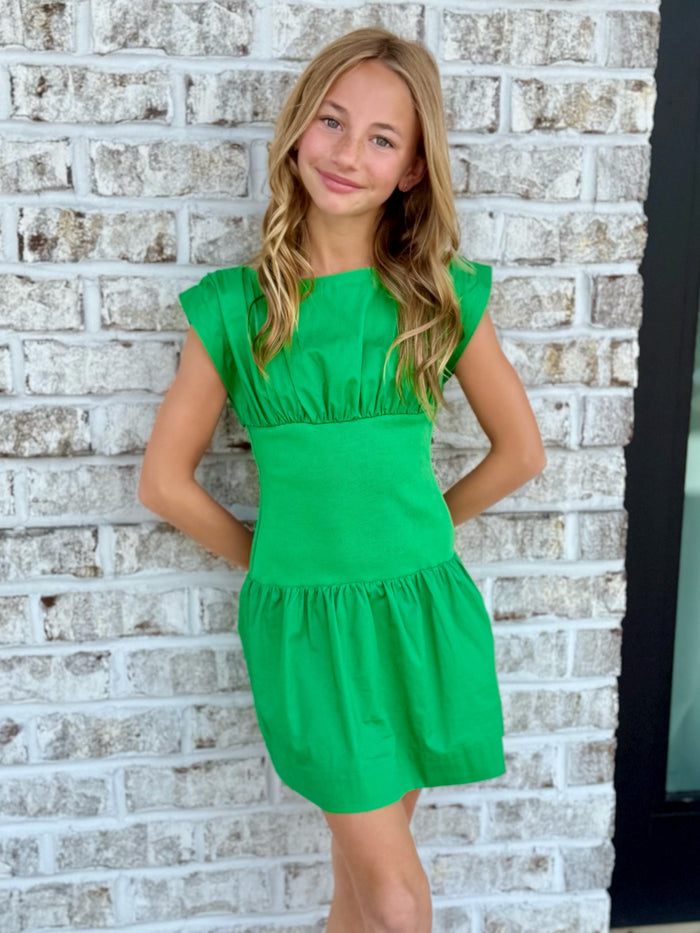 Tenly Kimono Mini Dress – Seaweed Green