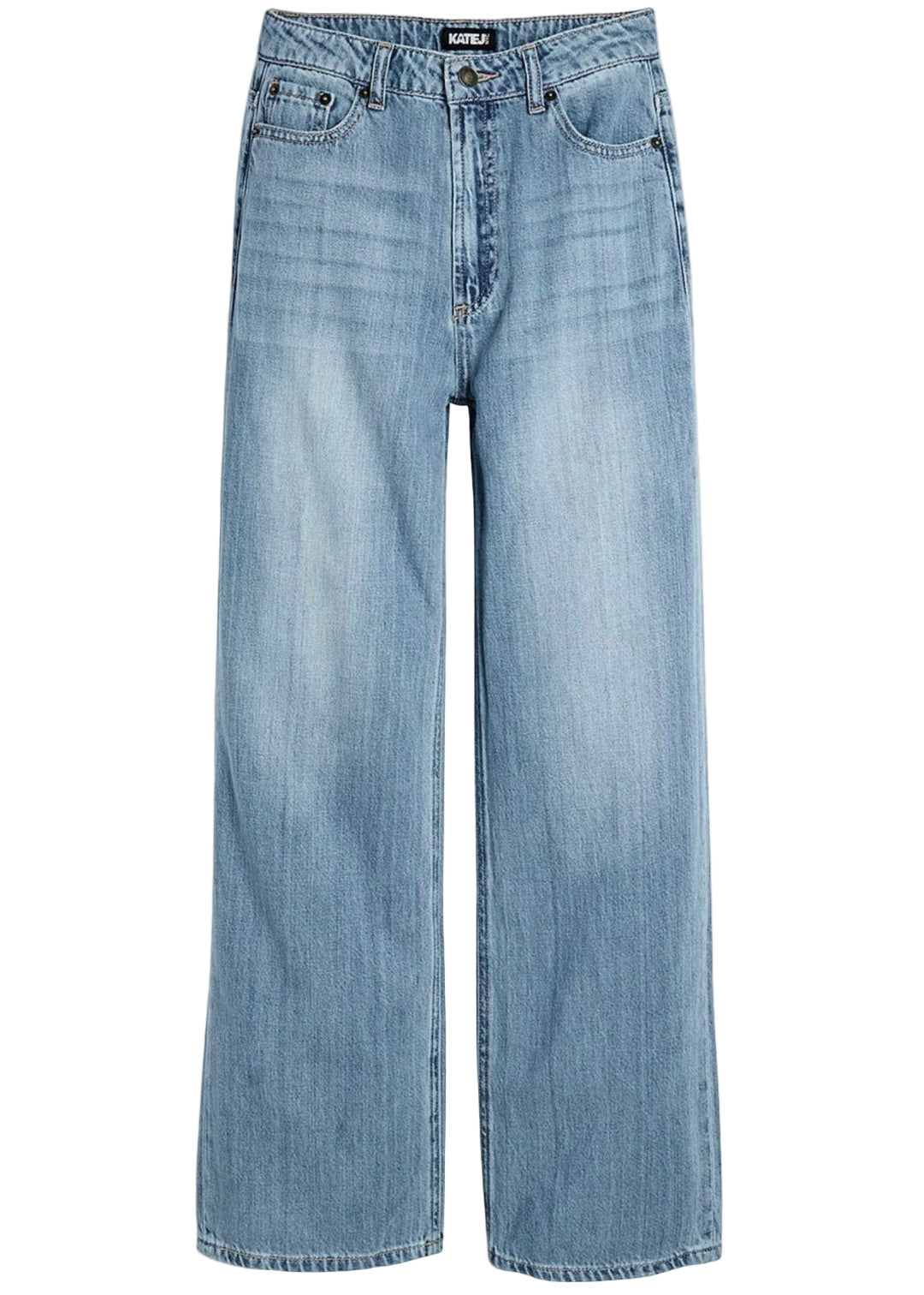 Light blue jeans on a white background