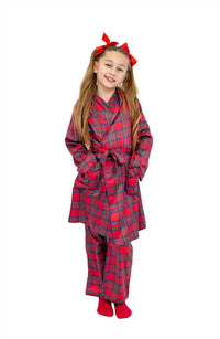 Christmas Plaid Satin Robe
