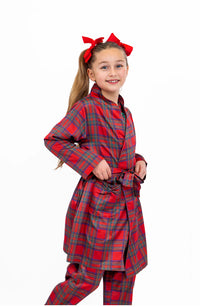 Christmas Plaid Satin Robe
