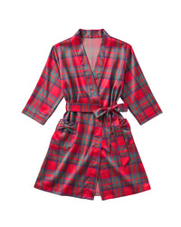 Christmas Plaid Satin Robe