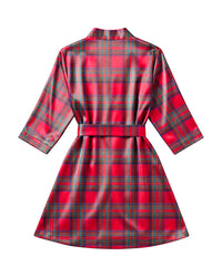 Christmas Plaid Satin Robe