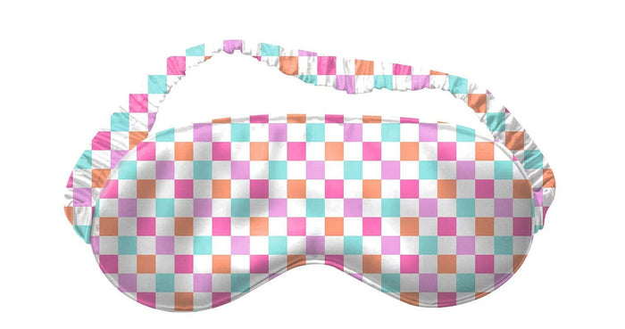 Check Satin Sleep Mask