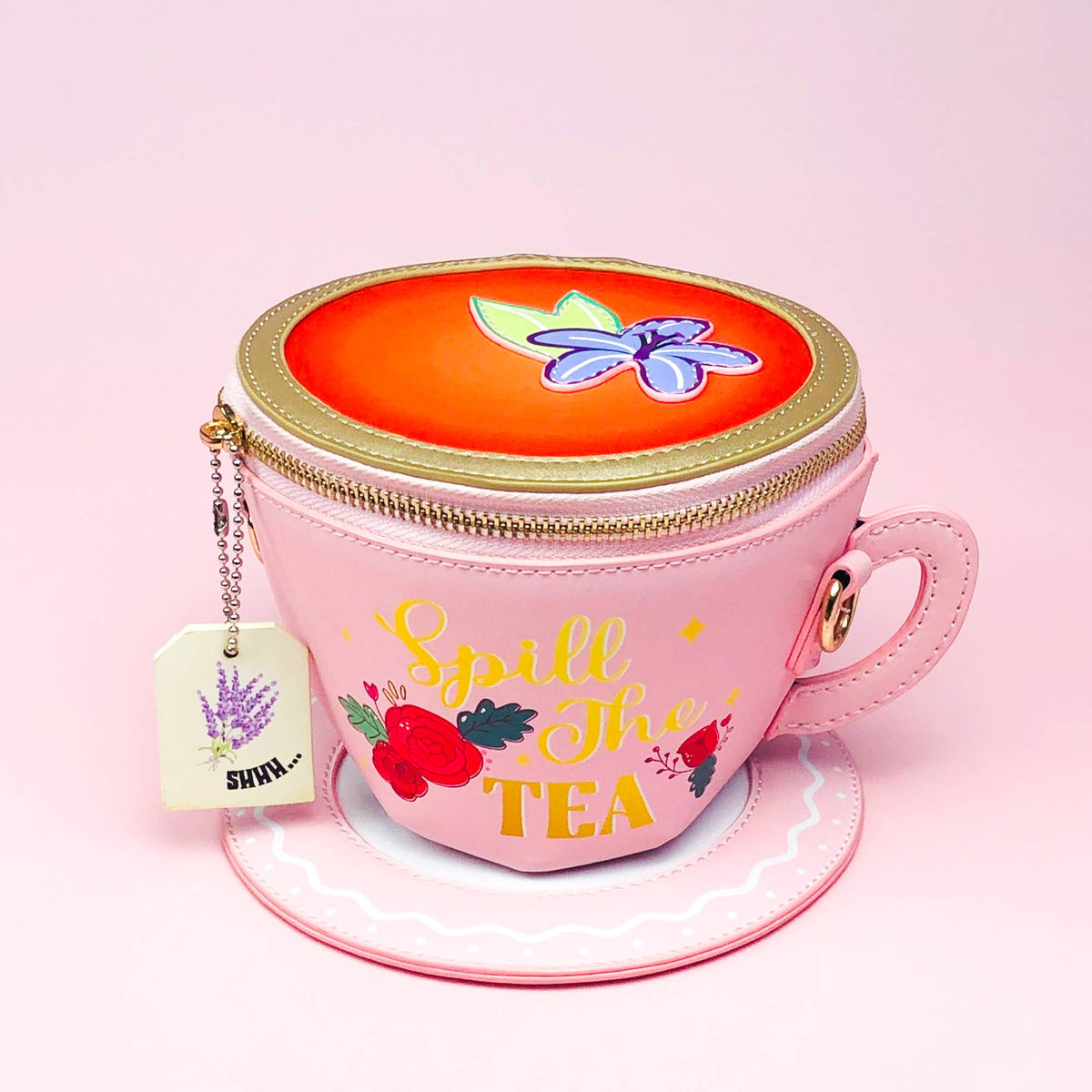 Lavender Tea Cup Crossbody