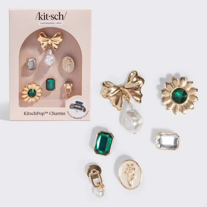 KitschPop™️ Charms 6pc Set - Vintage Emerald