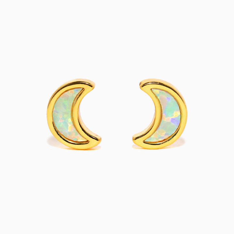 Mini Opal Moon Studs