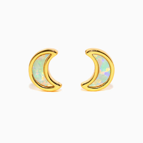 Mini Opal Moon Studs