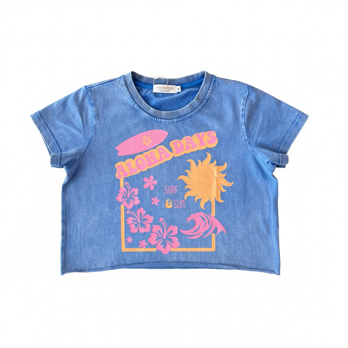 Aloha Days tee - distressed blue