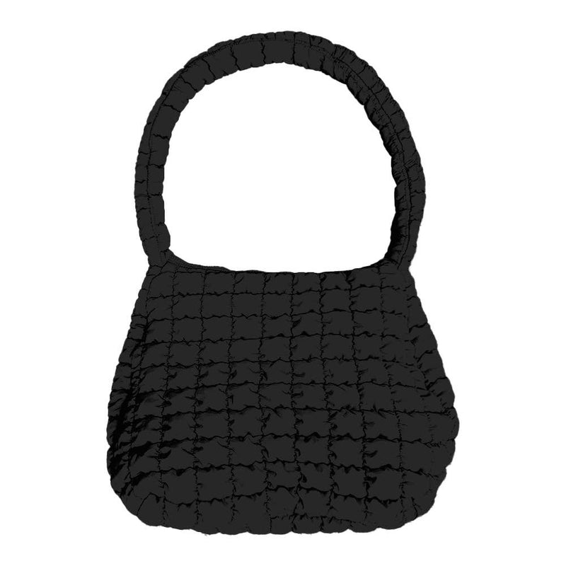 Black Large Quilted Puffer Tote Bag