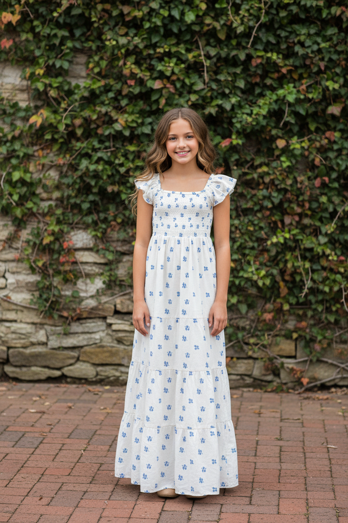 Blue Floral Dress - Natural Setting