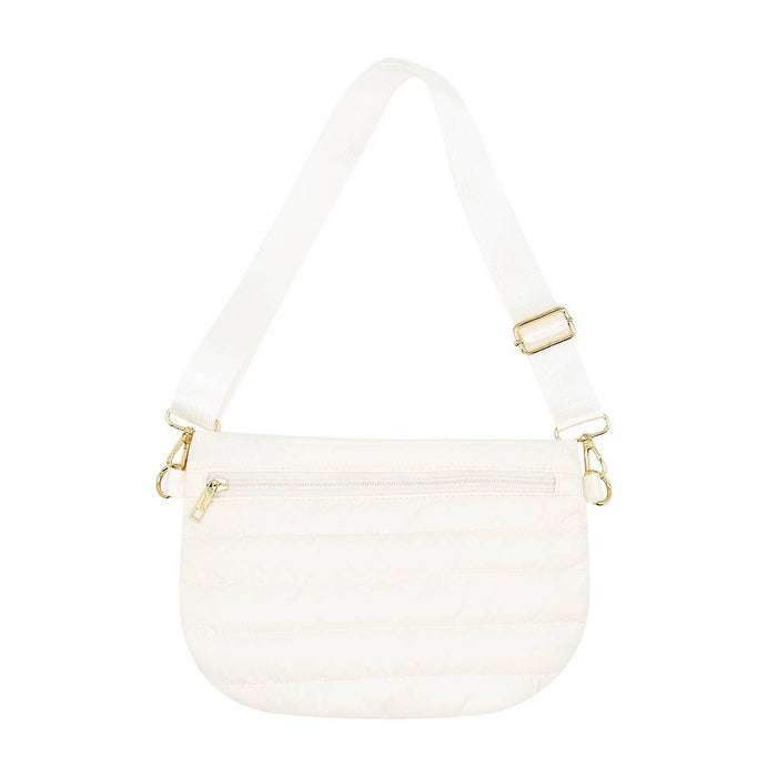 Ivory Puffer Messenger Crossbody