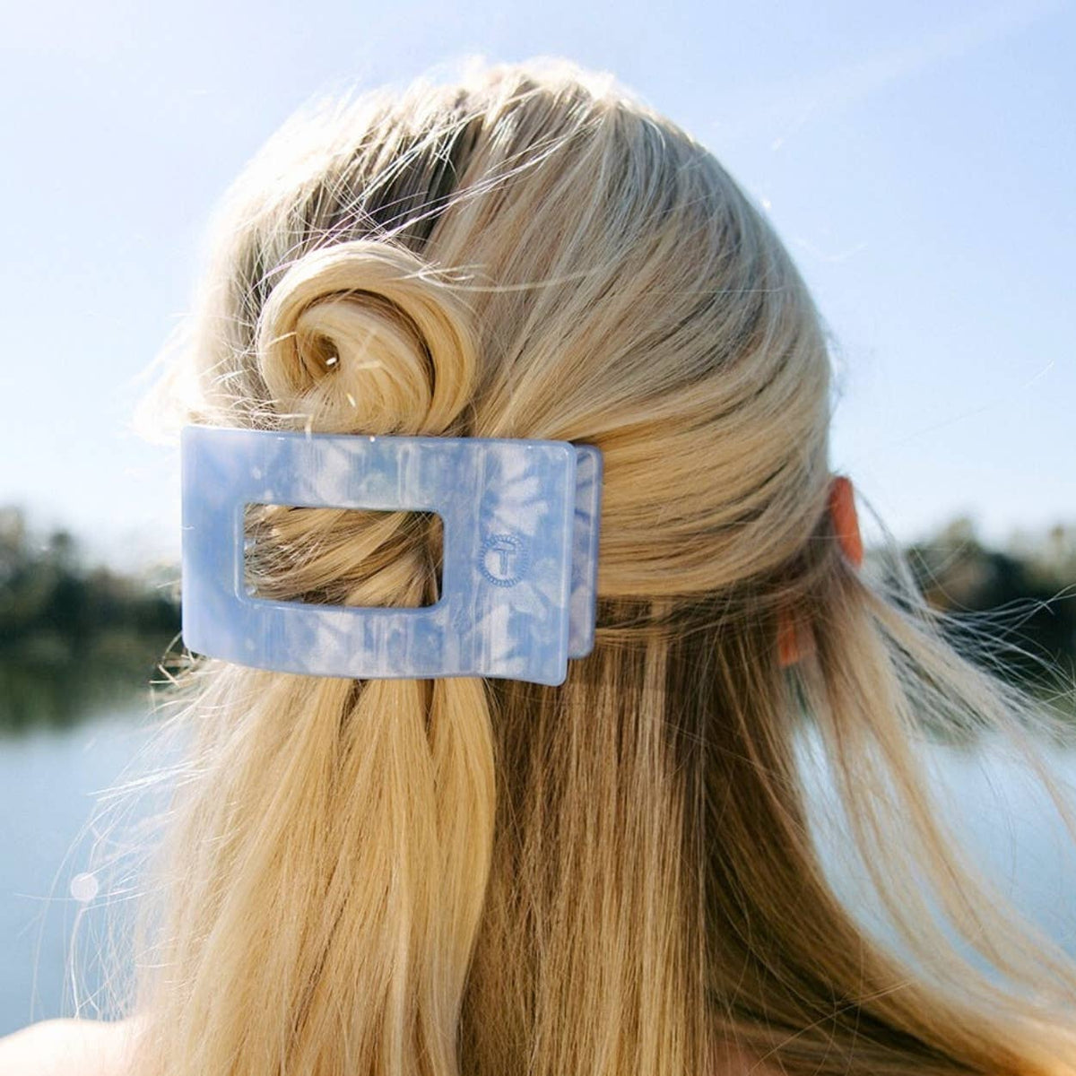 Flat Rectangle Hair Clip | Medium | Blue Lagoon