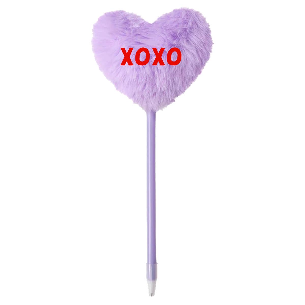 Valentine's Pen | Purple XOXO Fuzzy Heart Pen